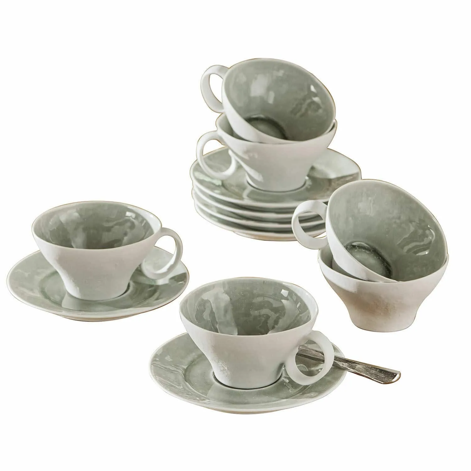 Tasse mit Untertasse 6er Set Braganza – Bild 3