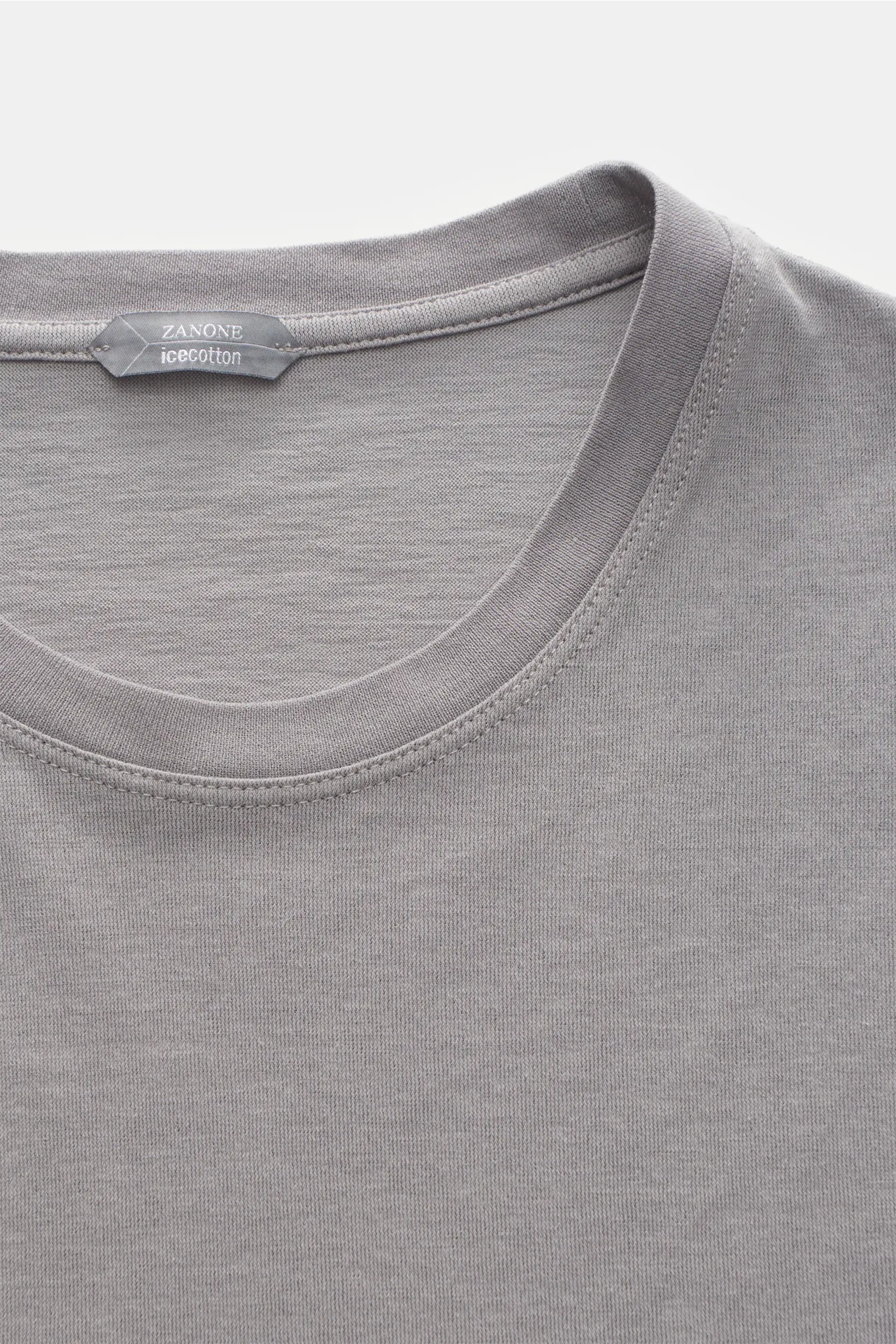Zanone - Herren - Rundhals-Longsleeve grau – Bild 2