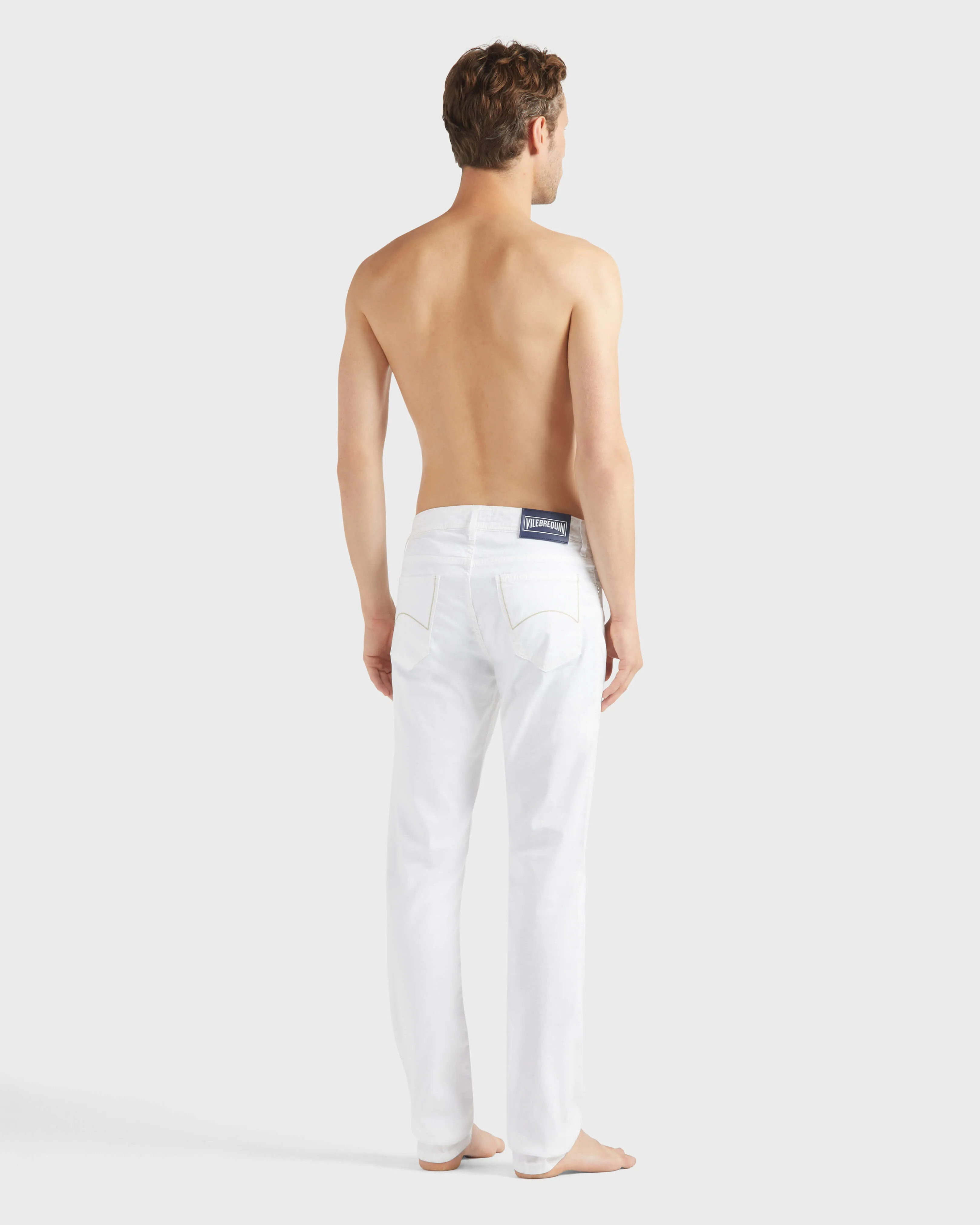 Vilebrequin - Solid Hose Aus Leinen Und Baumwolle Für Herren - Jeanshose - Gbetta18 - Weiss - Größe 32 – Bild 4