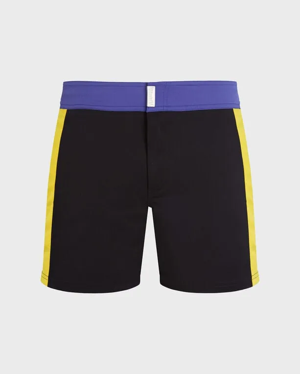 Vilebrequin - Color Block Stretch-badeshorts Mit Flachem Bund Für Herren - Bademode - Merle - Schwarz - Größe S Vilebrequin - Color Block Stretch-badeshorts Mit Flachem Bund Für Herren - Bademode - Merle - Schwarz - Größe S