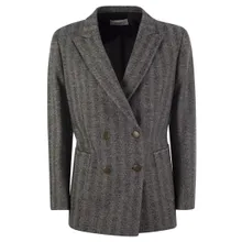 Saulina - Assunta - Double-Breasted Jacket - Größe 46 - grau Saulina - Assunta - Double-Breasted Jacket - Größe 46 - grau