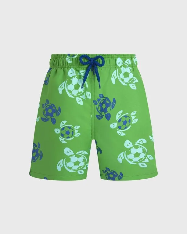 Vilebrequin - Soccer Turtles Badeshorts Für Jungen - Bademode - Jim - Grün - Größe 10 Vilebrequin - Soccer Turtles Badeshorts Für Jungen - Bademode - Jim - Grün - Größe 10