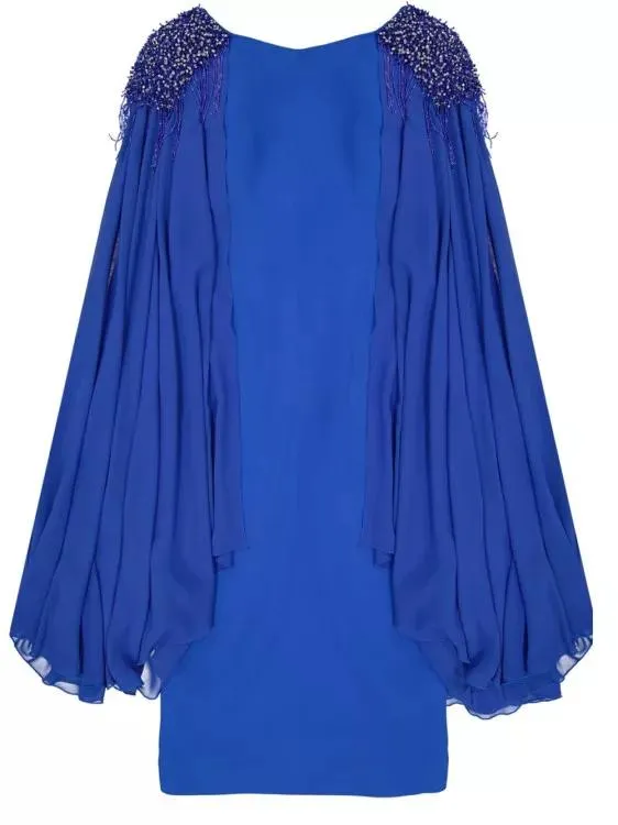 Ivan Montesi - Beaded Shoulders Dress - Größe 50 - blue Ivan Montesi - Beaded Shoulders Dress - Größe 50 - blue