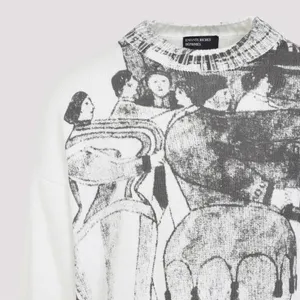 ENFANTS RICHES DÉPRIMÉS - Cropped Graphic Print Sweater With Contemporary Ap - Größe L - weiß