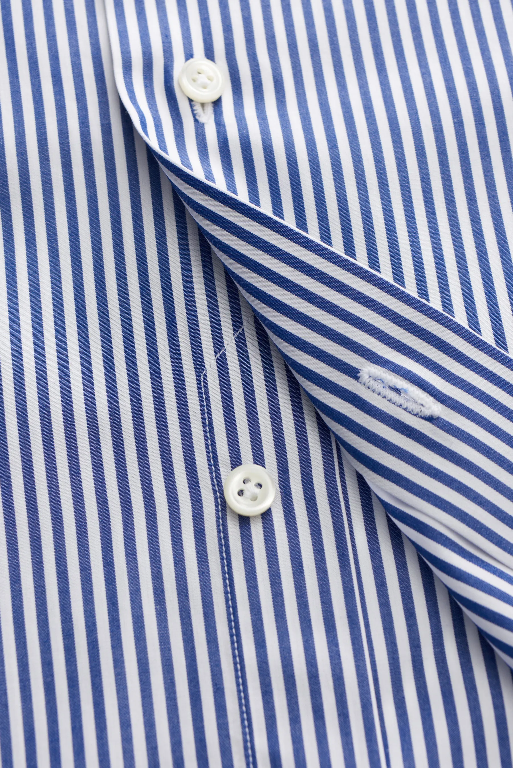 Gherardi - Herren - Business Hemd Haifisch-Kragen dunkelblau/weiß gestreift – Bild 4