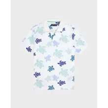 Vilebrequin - Multicolores Ronde Des Tortues Herren-polohemd Aus Baumwollpikee - Polohemd - Palatin - Weiss - Größe L Vilebrequin - Multicolores Ronde Des Tortues Herren-polohemd Aus Baumwollpikee - Polohemd - Palatin - Weiss - Größe L