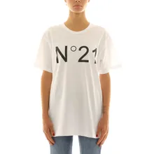 N°21 - Boxy White Cotton Jersey T-Shirt - Größe 44 - beige N°21 - Boxy White Cotton Jersey T-Shirt - Größe 44 - beige