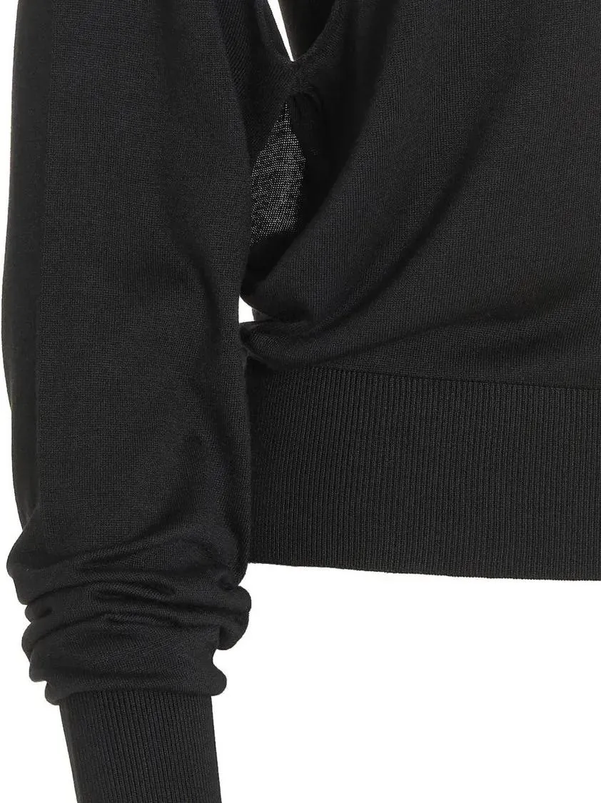 Ramael - Cut Out Insert Top Sweater - Größe M - schwarz – Bild 2