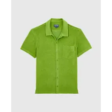 Vilebrequin - Solid Unisex-bowling-hemd Aus Baumwolle - Hemd - Charli - Grün - Größe XXL Vilebrequin - Solid Unisex-bowling-hemd Aus Baumwolle - Hemd - Charli - Grün - Größe XXL