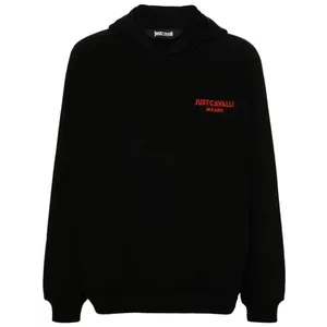 Just Cavalli - Black Cotton Sweatshirt - Größe M - schwarz Just Cavalli - Black Cotton Sweatshirt - Größe M - schwarz