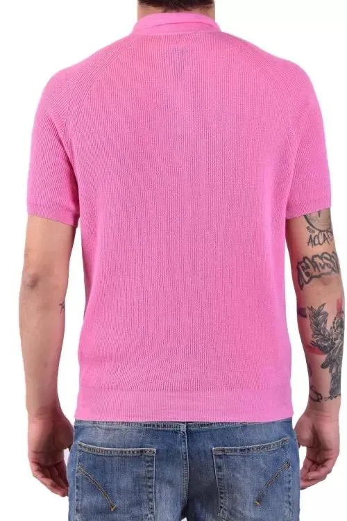 Laneus - Pink Cotton Polo Shirt - Größe 46 - pink – Bild 3