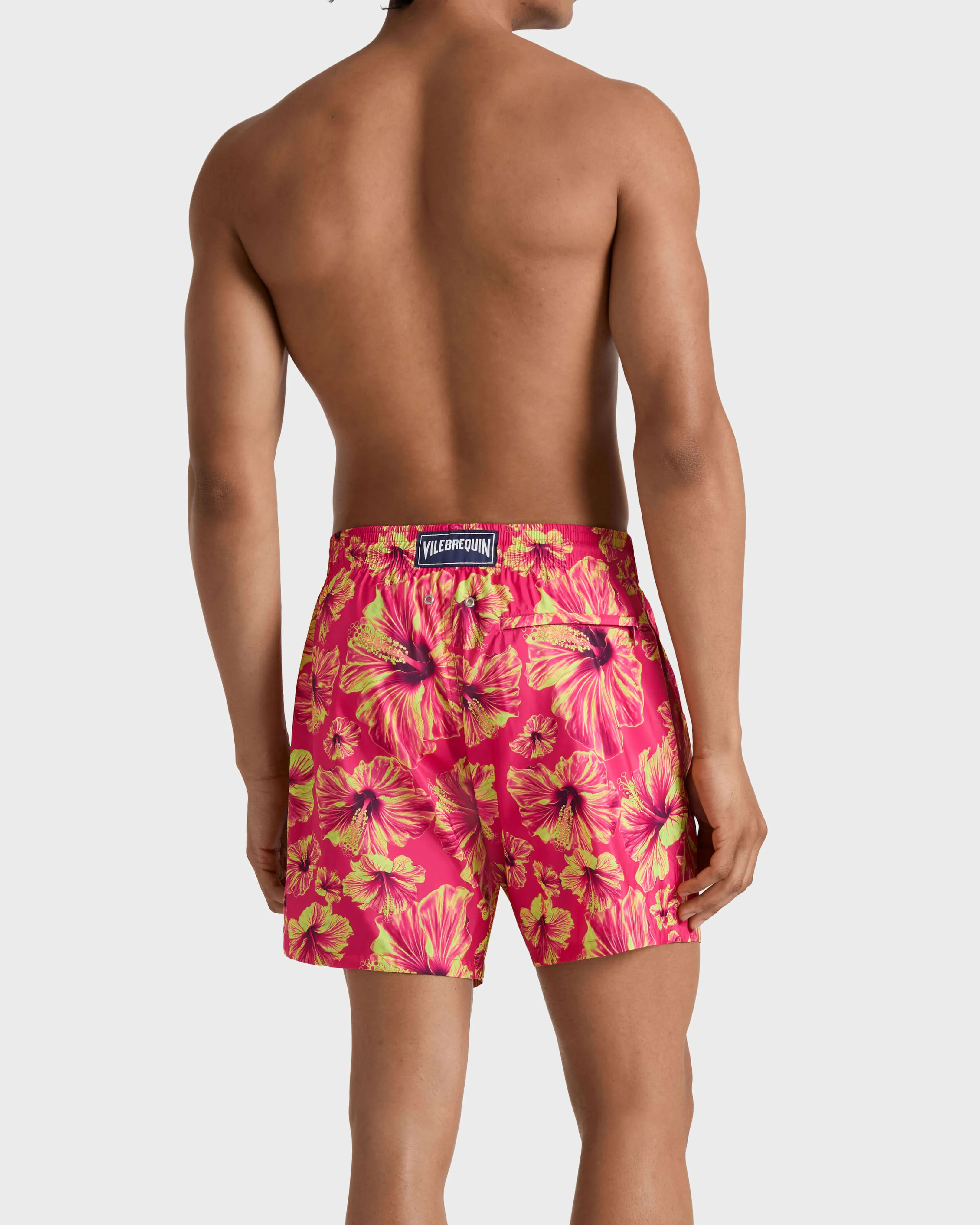 Vilebrequin - Ultraleichte Und Verstaubare Macro Hibiscus Badeshorts Für Herren - Bademode - Mahina - Rosa - Größe S – Bild 4