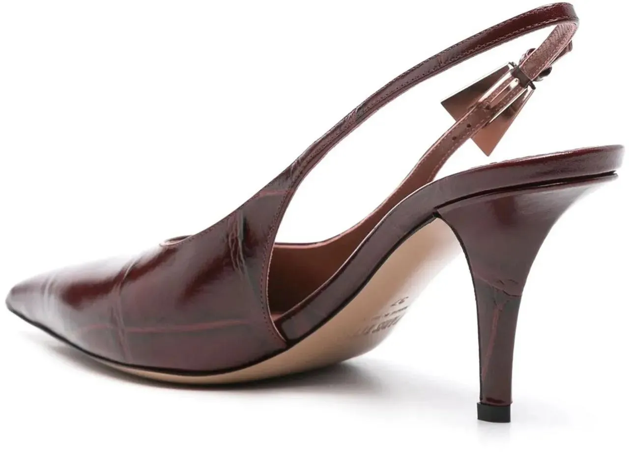 Paris Texas - Paris Texas Jessica Leather Slingback Pumps - Größe 38,5 - rot – Bild 2