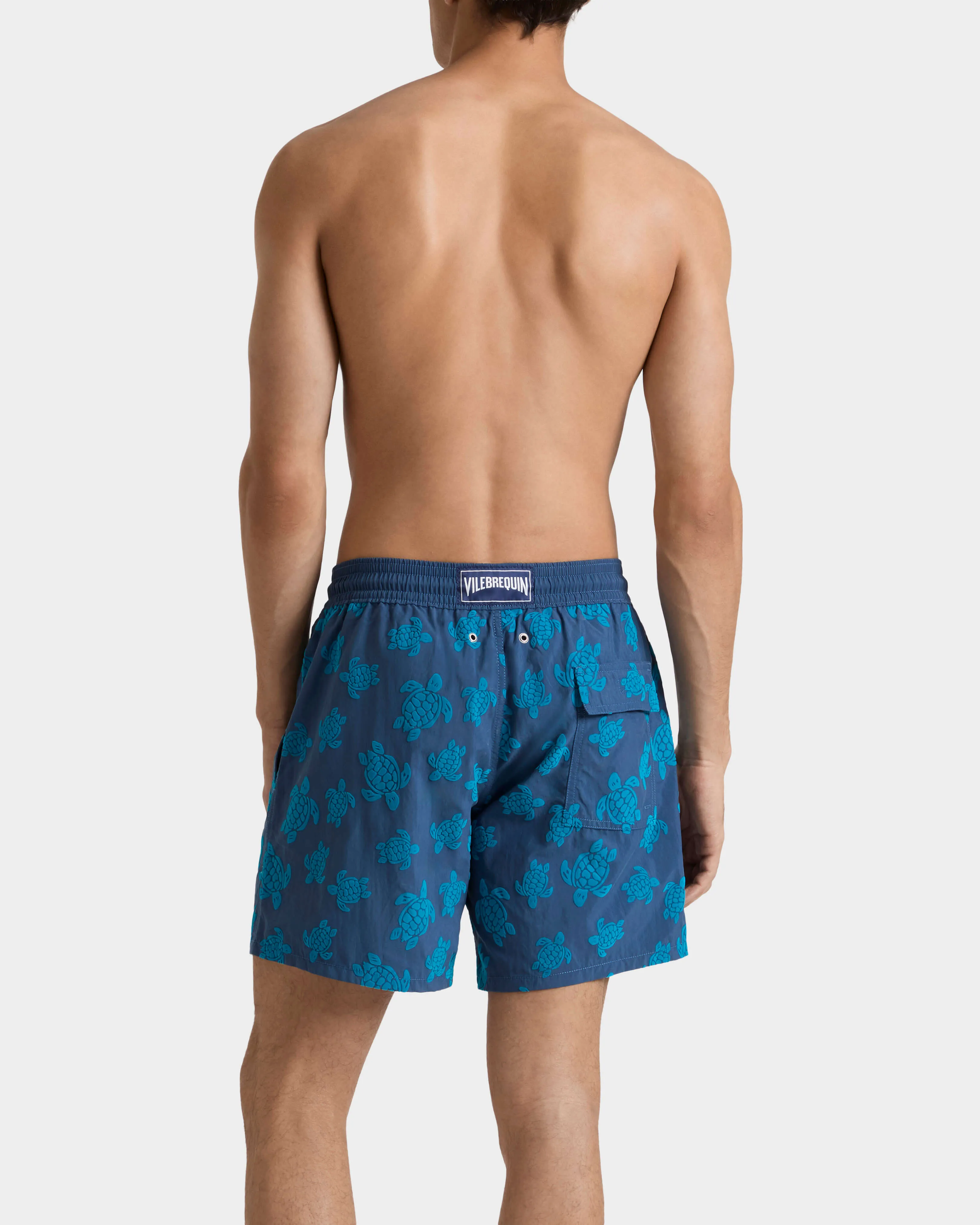 Vilebrequin - Beflockte Ronde Des Tortues Badeshorts Für Herren - Bademode - Moorea - Blau - Größe XXXL – Bild 4