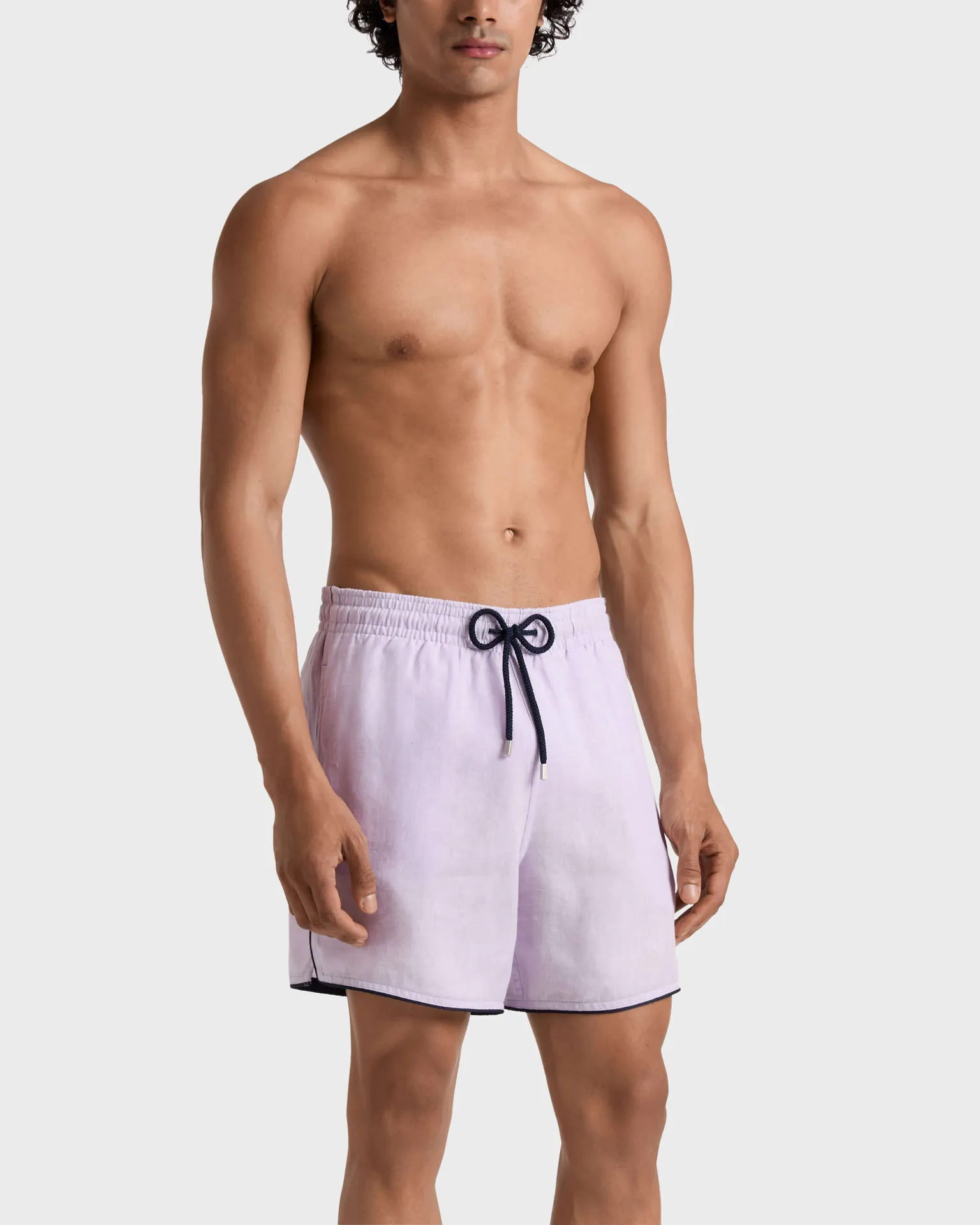 Vilebrequin - Solid Badeshorts Aus Leinen Für Herren - Bademode - Mallorca - Violett - Größe M – Bild 3