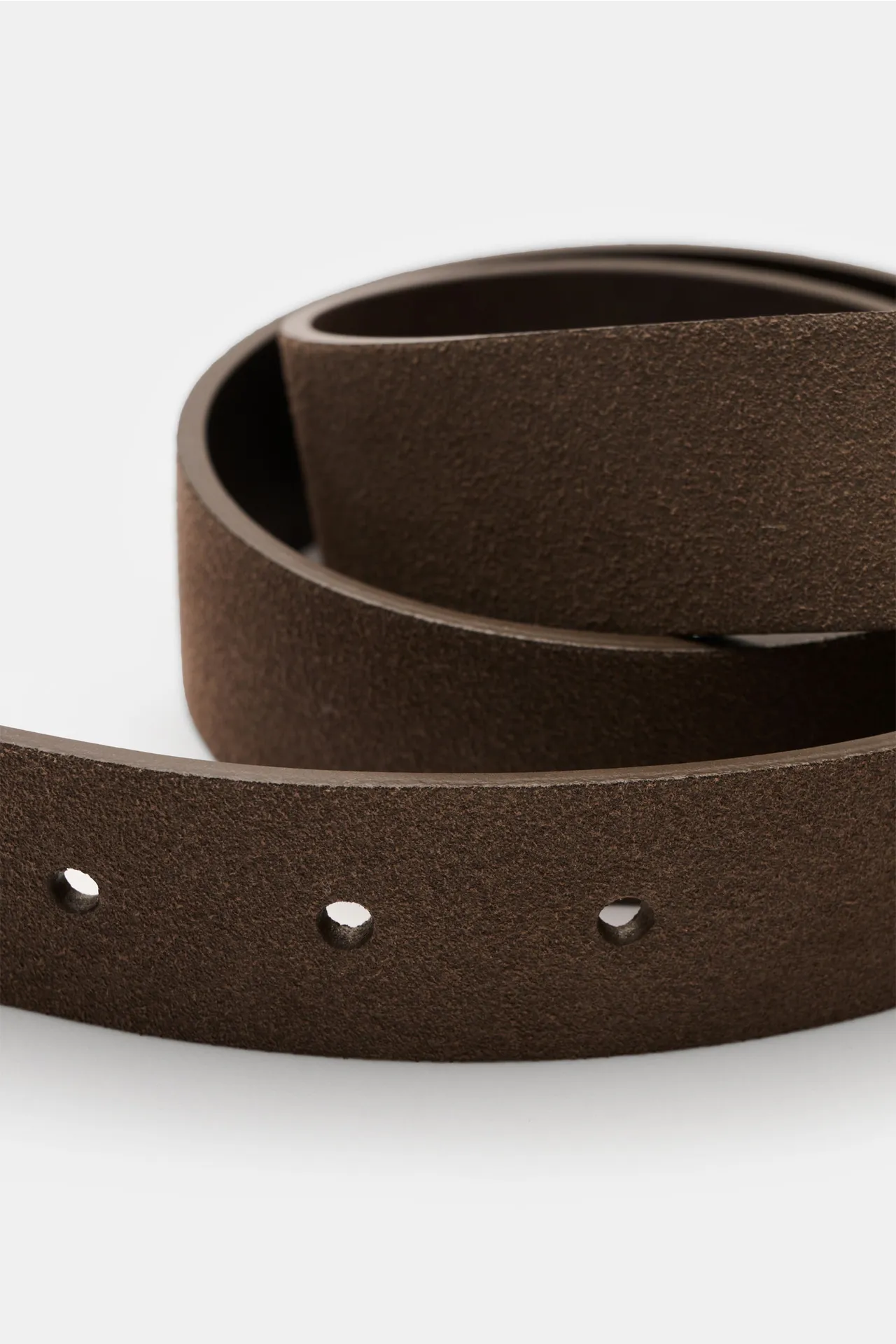 Brunello Cucinelli - Herren - Veloursleder Gürtel graubraun – Bild 4