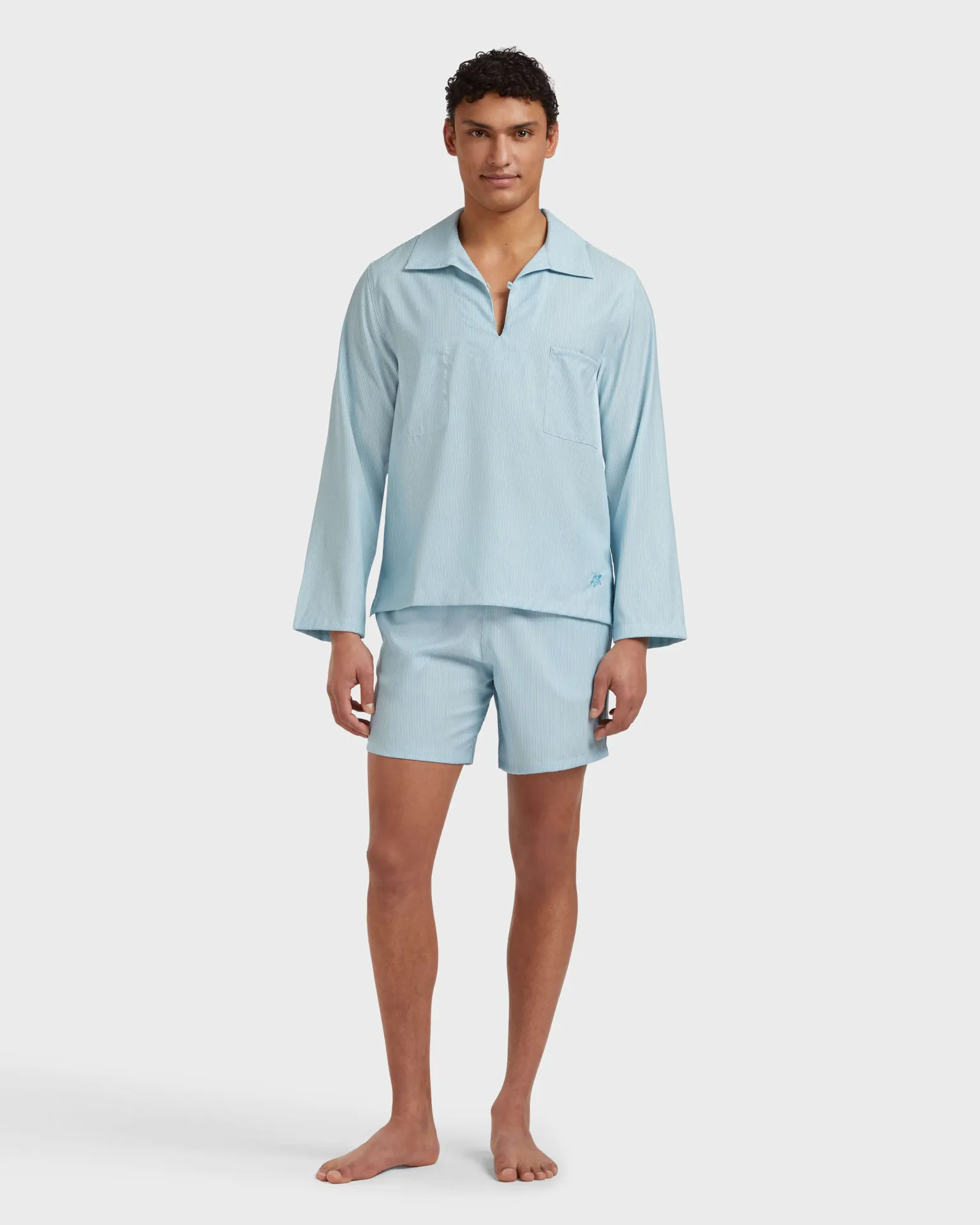 Vilebrequin - Figurbetontes Micro Rayures Cabanhemd Aus Wolle Für Herren - Hemd - Comores - Blau - Größe XXL – Bild 3