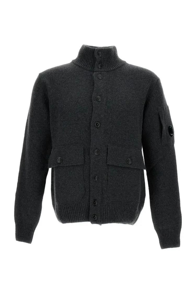 CP Company - High Collar Wool Cardigan - Größe XL - grau CP Company - High Collar Wool Cardigan - Größe XL - grau