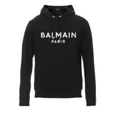 Balmain - Slouchy Black Organic Cotton Hoodie With Bold Logo - Größe M - schwarz Balmain - Slouchy Black Organic Cotton Hoodie With Bold Logo - Größe M - schwarz