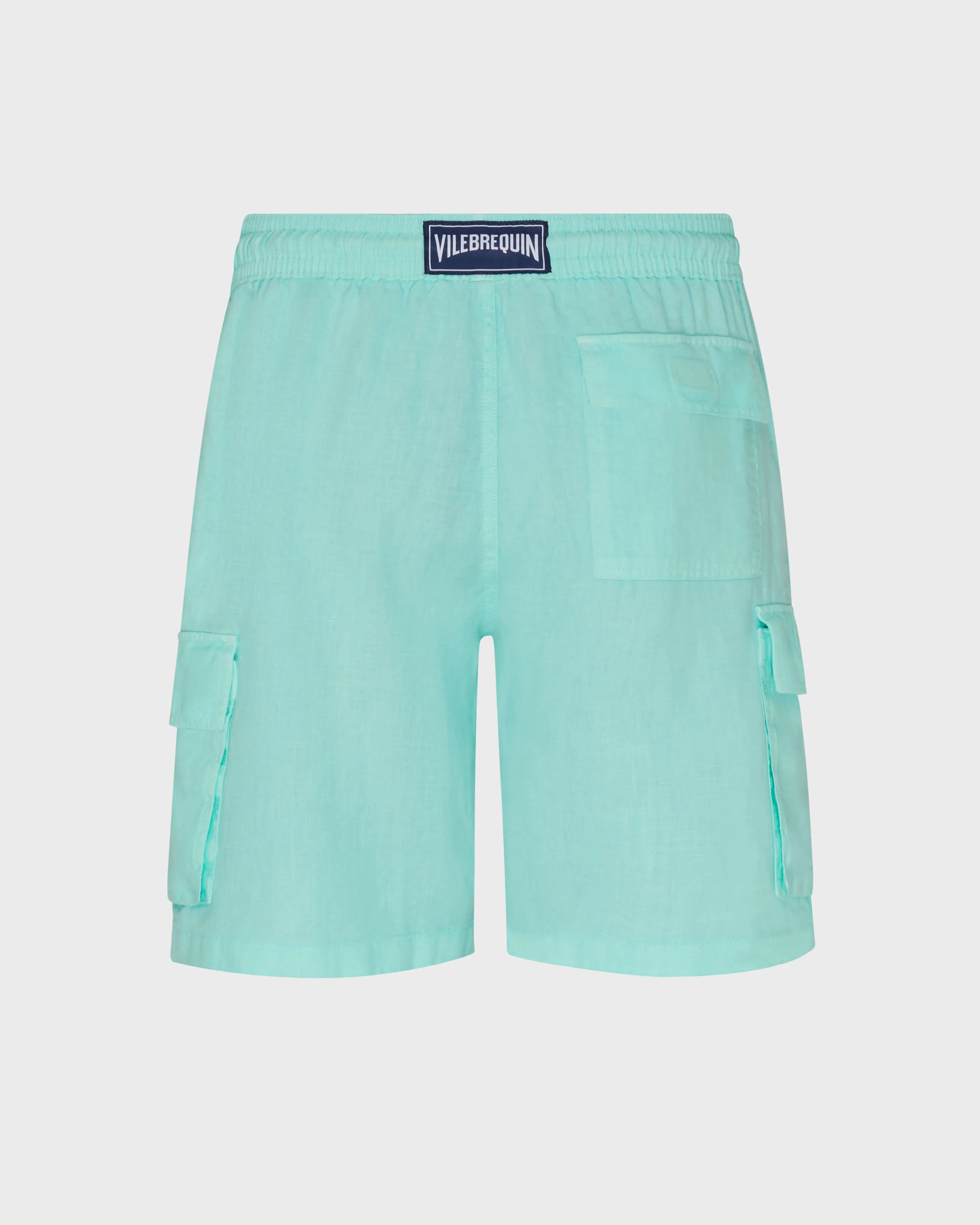 Vilebrequin - Einfarbige Leinen-bermudashorts Mit Cargotaschen Für Herren - Bermuda - Baie - Grün - Größe XXXL – Bild 2