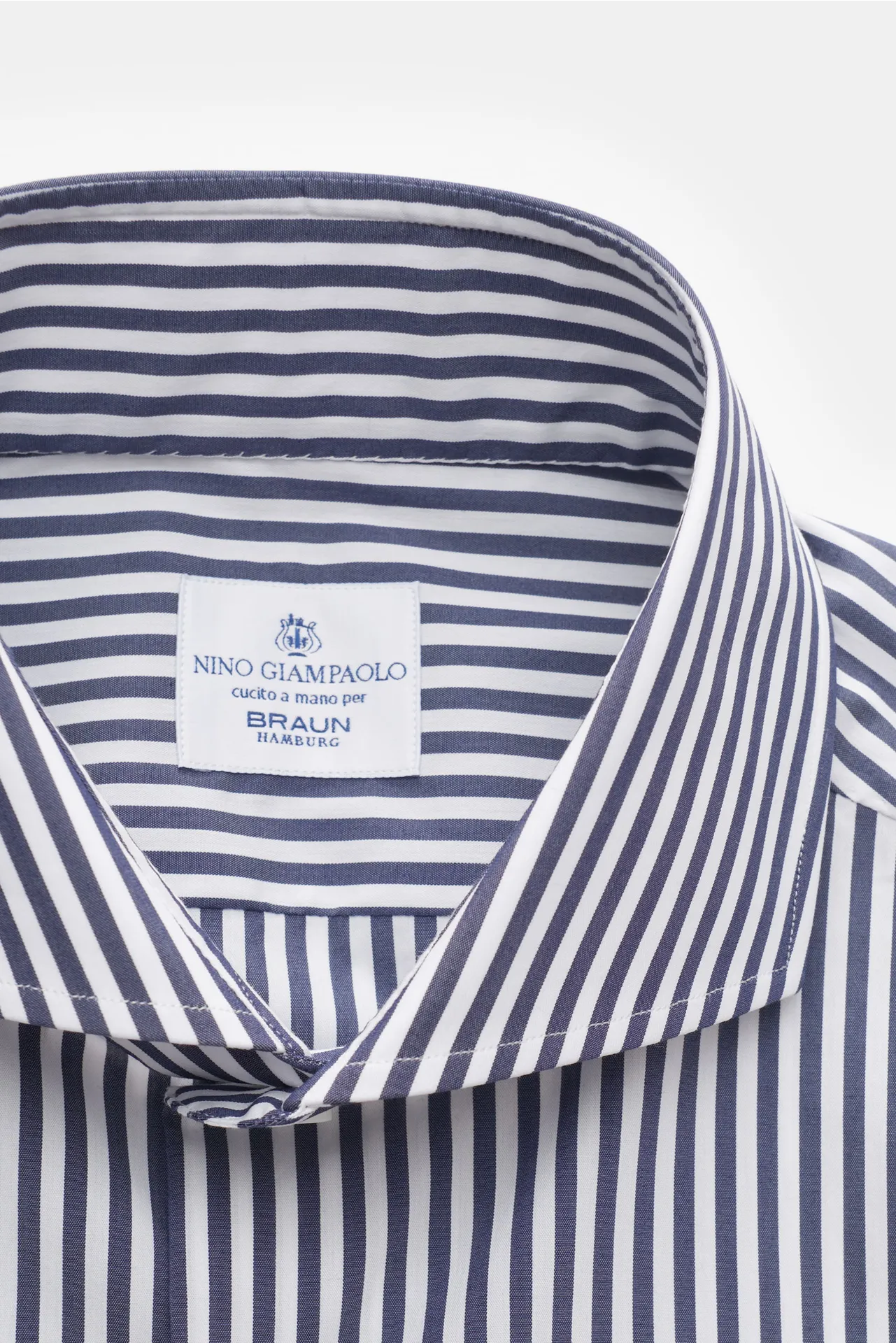 Giampaolo - Herren - Casual-Hemd Haifisch-Kragen navy/weiß gestreift – Bild 2