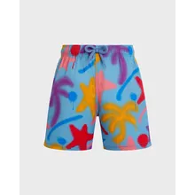 Vilebrequin - Spray Paint Stretch-badeshorts Für Jungen - Vbq X Palm Angels - Bademode - Jirise - Blau - Größe 4 Vilebrequin - Spray Paint Stretch-badeshorts Für Jungen - Vbq X Palm Angels - Bademode - Jirise - Blau - Größe 4
