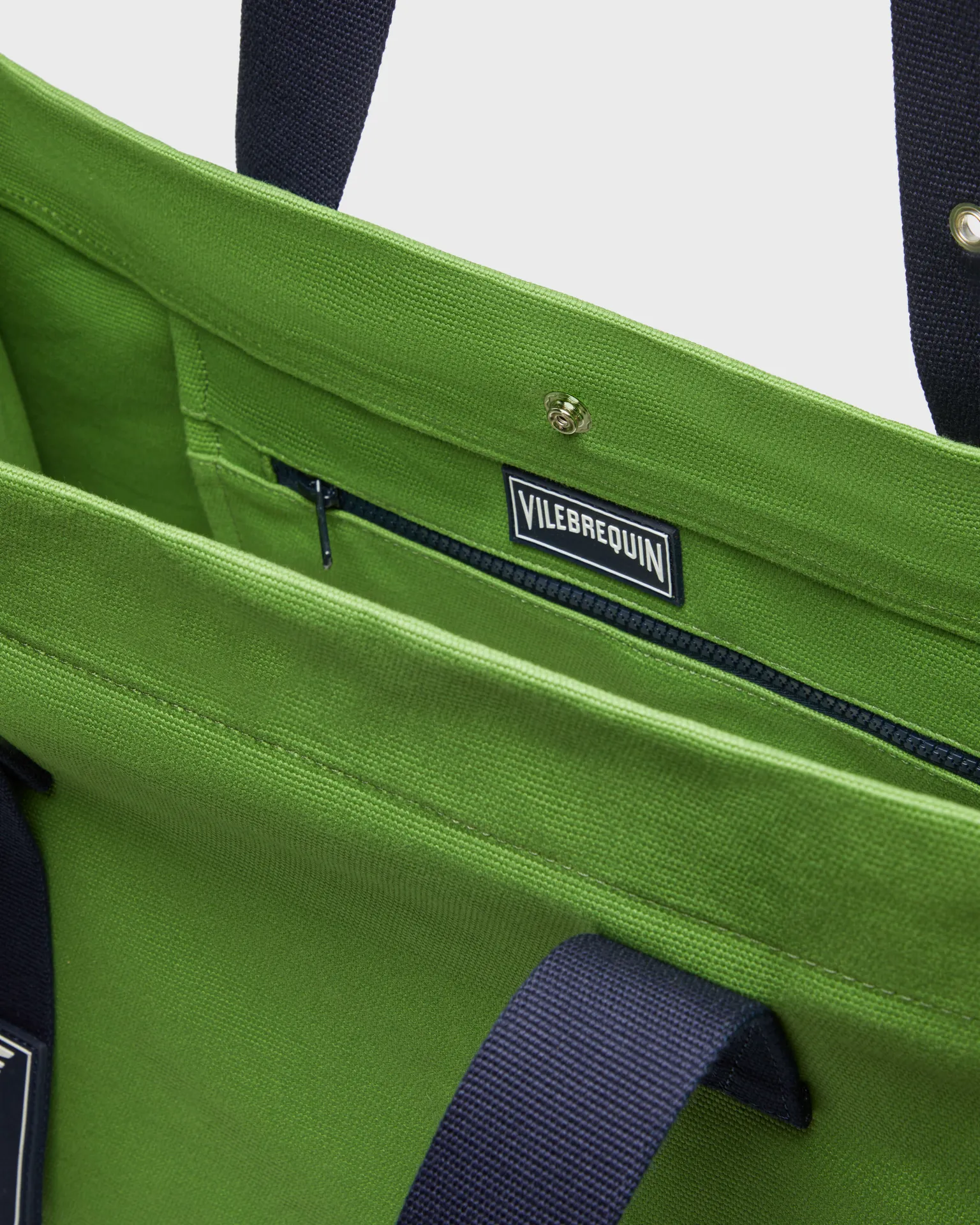 Vilebrequin - Große Einfarbige Strandtasche Aus Baumwolle - Strandtasche - Bagsu - Grün - Größe OSFA – Bild 3