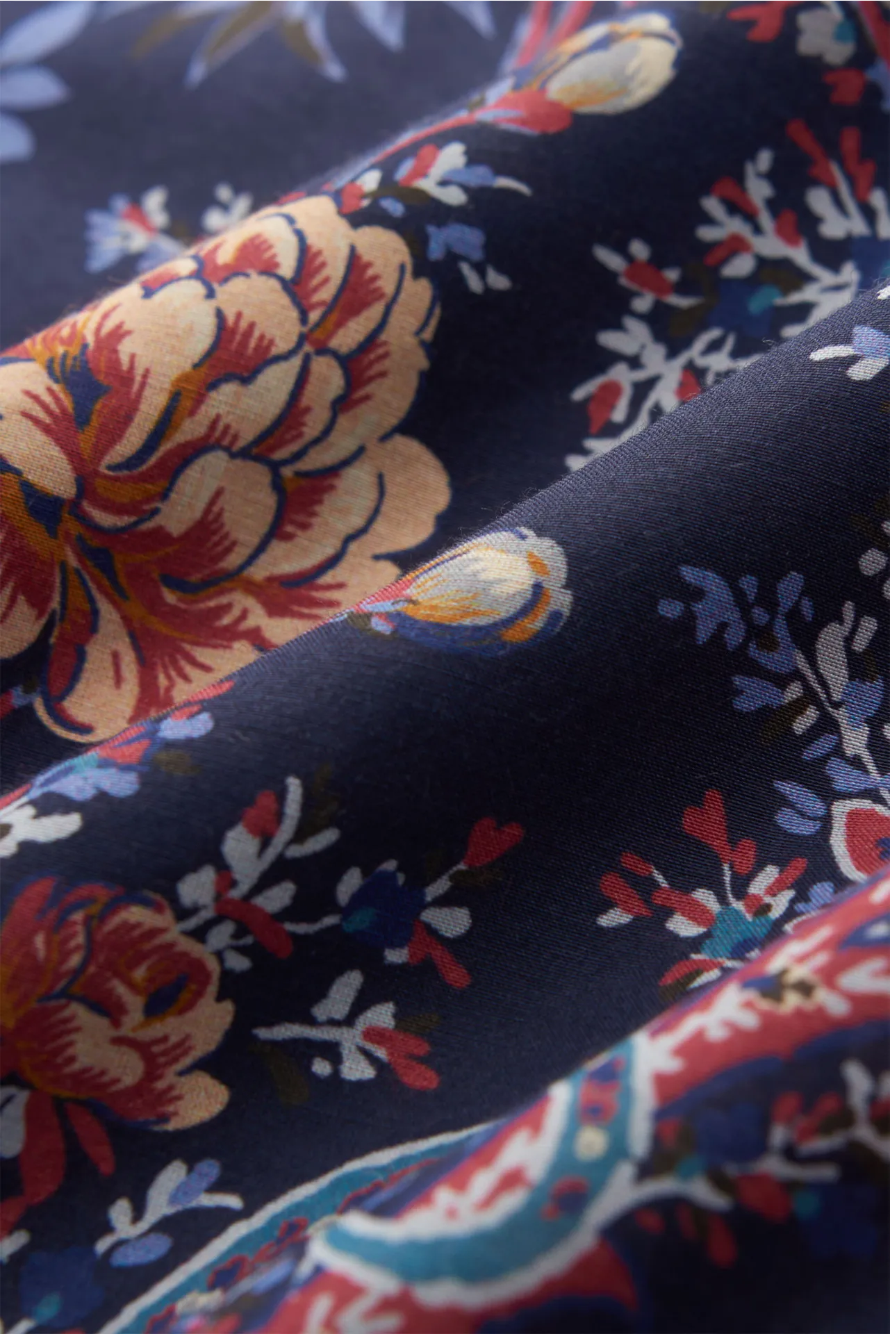 Etro - Herren - Casual Hemd Kubanischer Kragen navy/gelb/rot gemustert – Bild 5