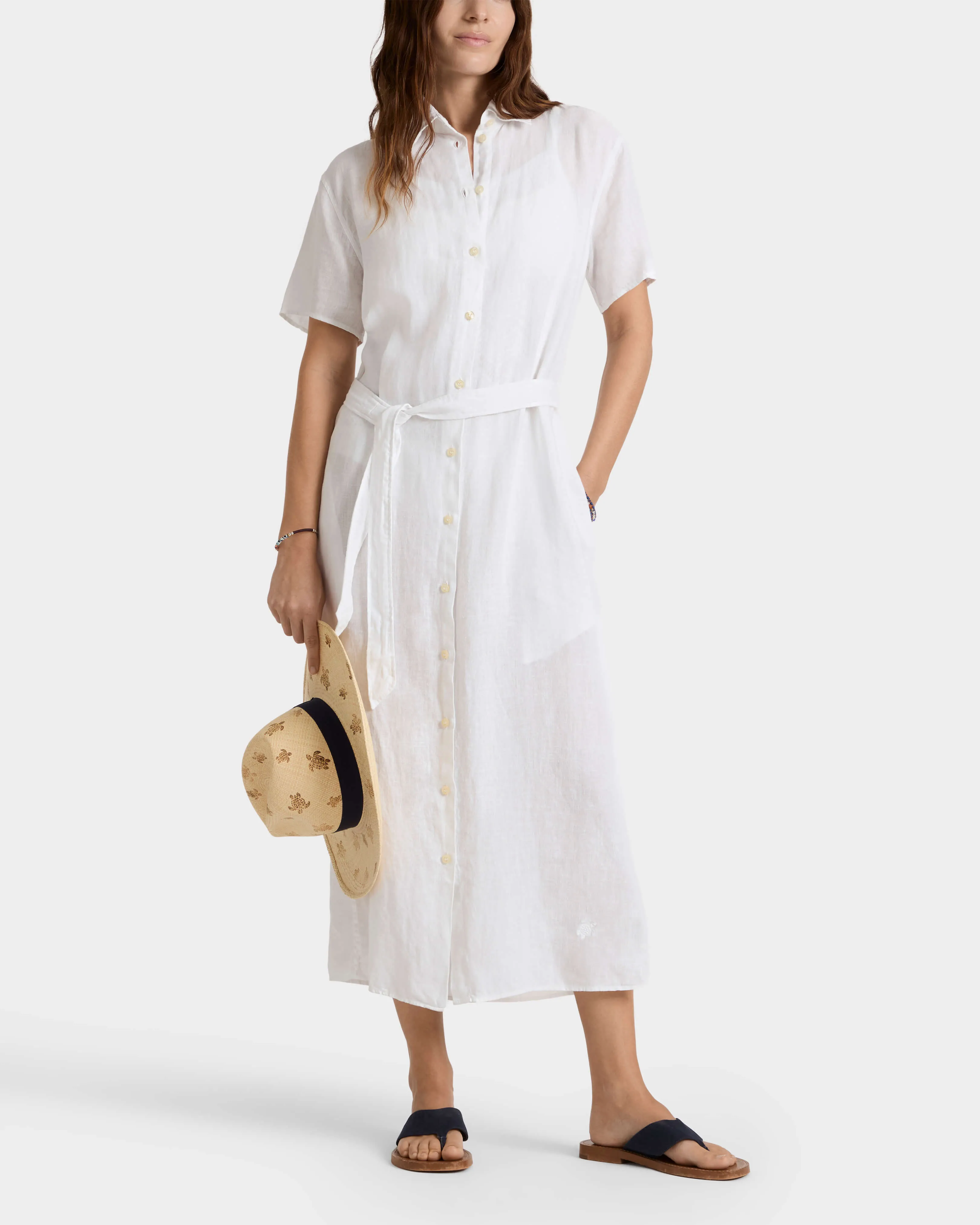 Vilebrequin - Solid Hemdkleid Aus Leinen Für Damen - Kleid - Luciane - Weiss - Größe S – Bild 3