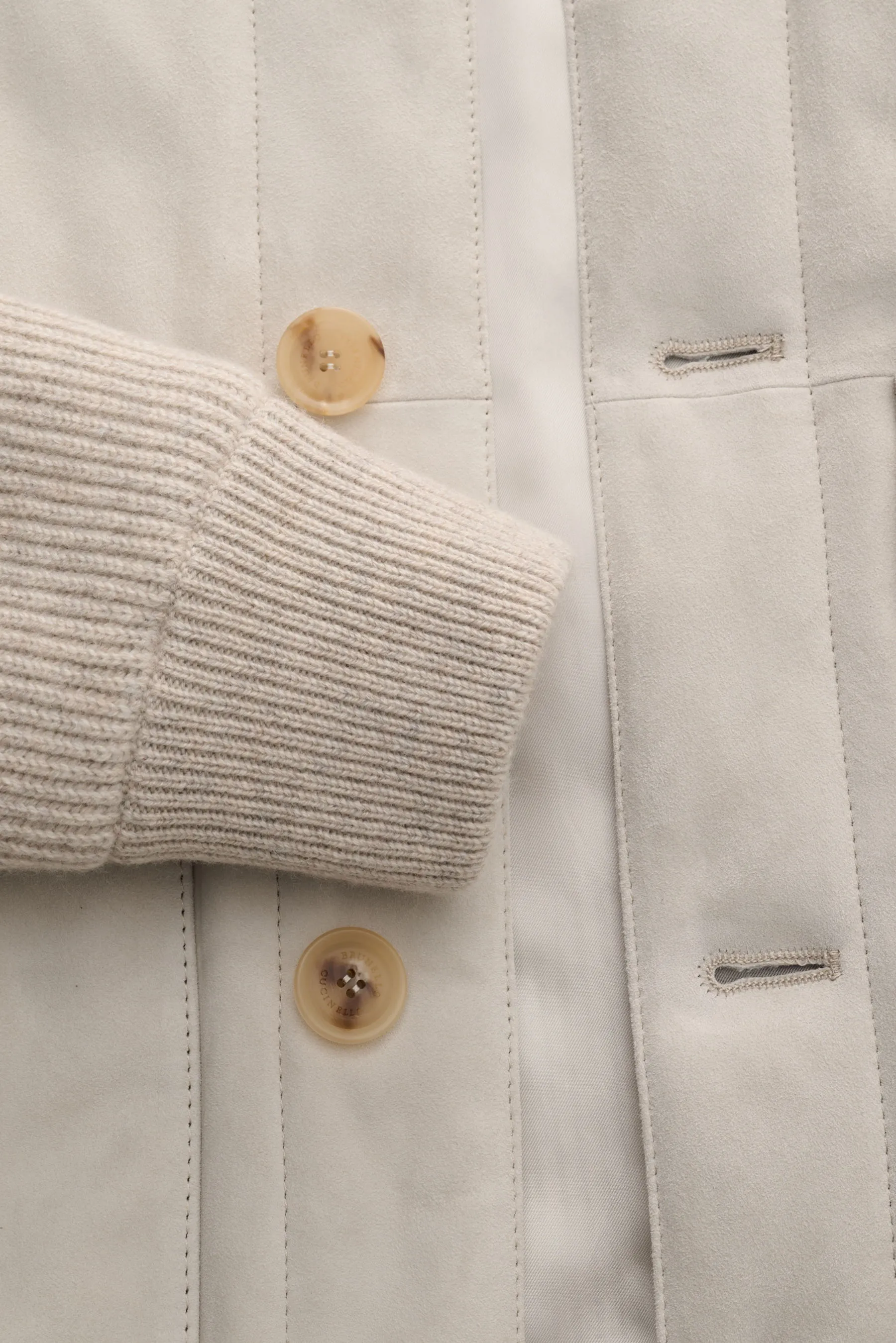 Brunello Cucinelli - Herren - Cashmere Strickblouson sand – Bild 4