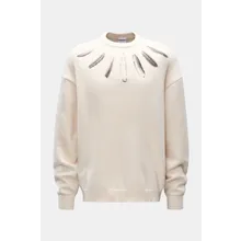 Marcelo Burlon - Herren - Rundhalspullover %27AOP Wind Feathers Knit Comfort Crew%27 creme Marcelo Burlon - Herren - Rundhalspullover %27AOP Wind Feathers Knit Comfort Crew%27 creme