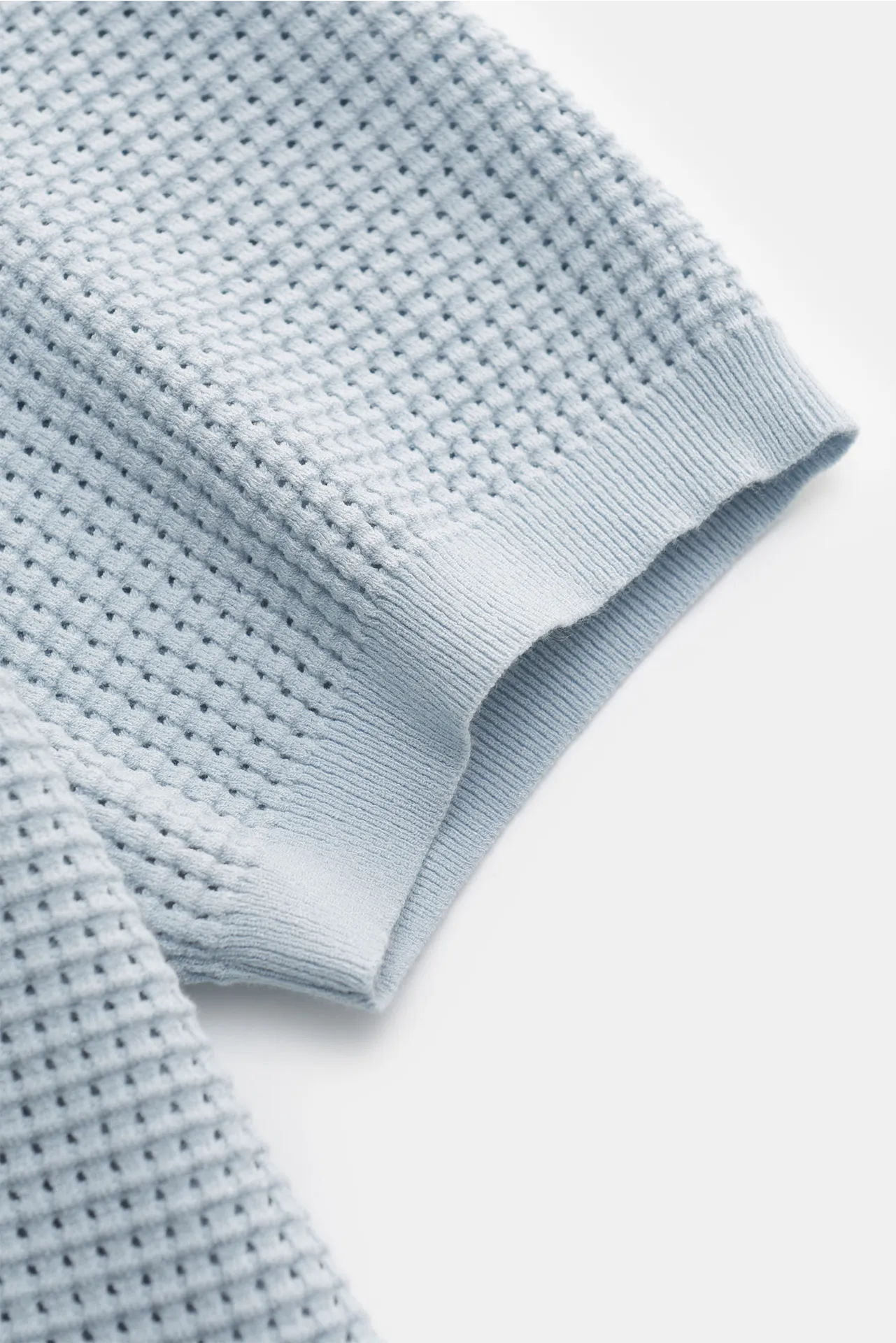 Orlebar Brown - Herren - Kurzarm-Strickpolo 'Roddy' hellblau – Bild 4