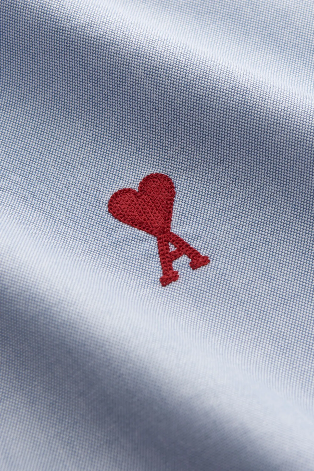 Ami Paris - Herren - Kurzarmhemd Button-Down-Kragen 'Loden' rauchblau – Bild 4