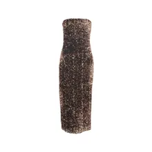 Gender - Strapless Bronze Midi Dress With Sequin Embellishm - Größe 42 - schwarz Gender - Strapless Bronze Midi Dress With Sequin Embellishm - Größe 42 - schwarz