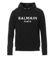 Balmain - Slouchy Black Organic Cotton Hoodie With Bold Logo - Größe M - schwarz Balmain - Slouchy Black Organic Cotton Hoodie With Bold Logo - Größe M - schwarz