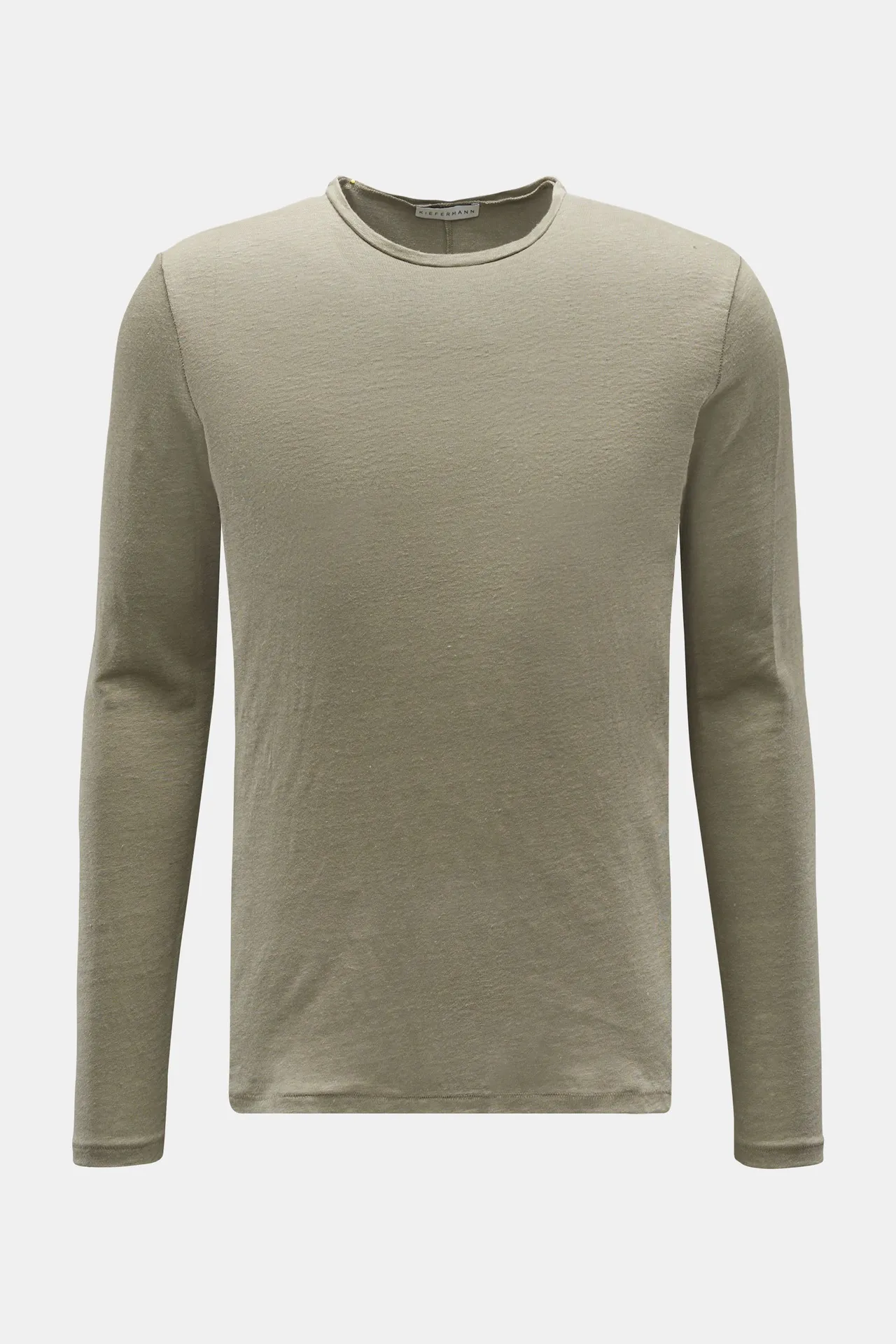 Kiefermann - Herren - Leinen Rundhals-Longsleeve %27Olly%27 oliv Kiefermann - Herren - Leinen Rundhals-Longsleeve %27Olly%27 oliv