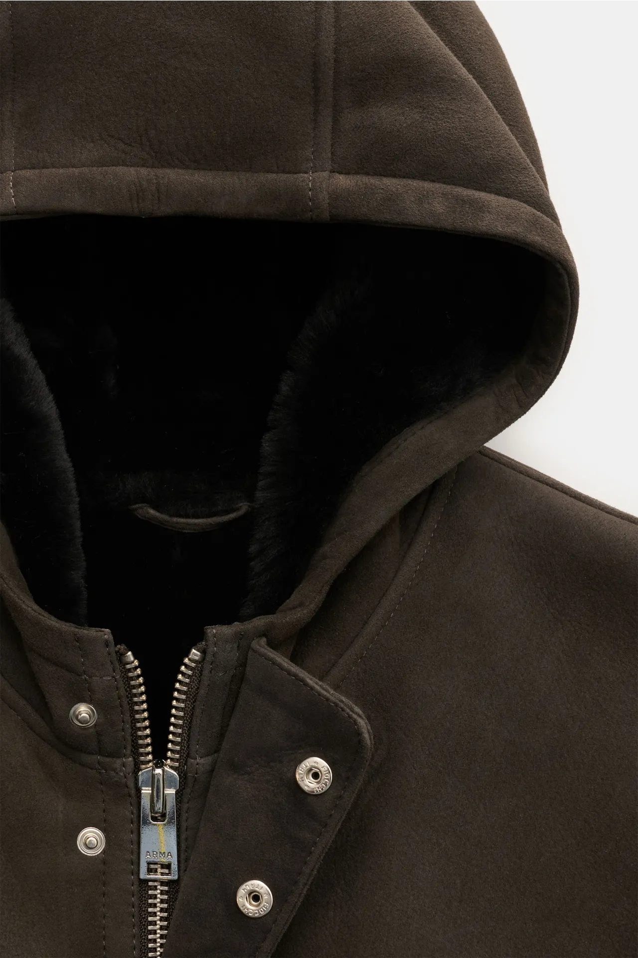 Arma - Herren - Lammfellmantel 'Mias' dunkelbraun – Bild 3