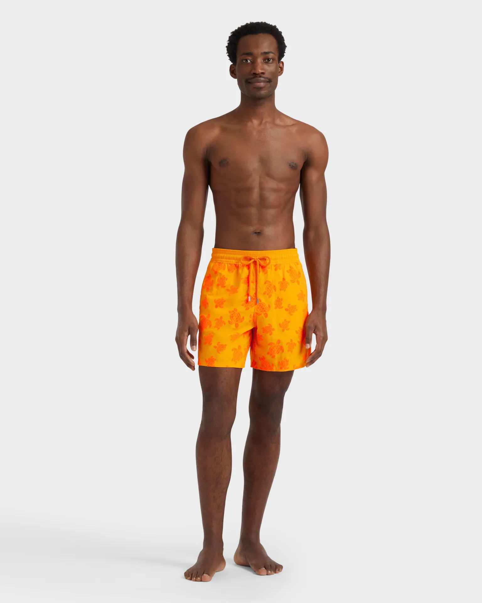 Vilebrequin - Beflockte Ronde Des Tortues Badeshorts Für Herren - Bademode - Moorea - Orange - Größe XL – Bild 3