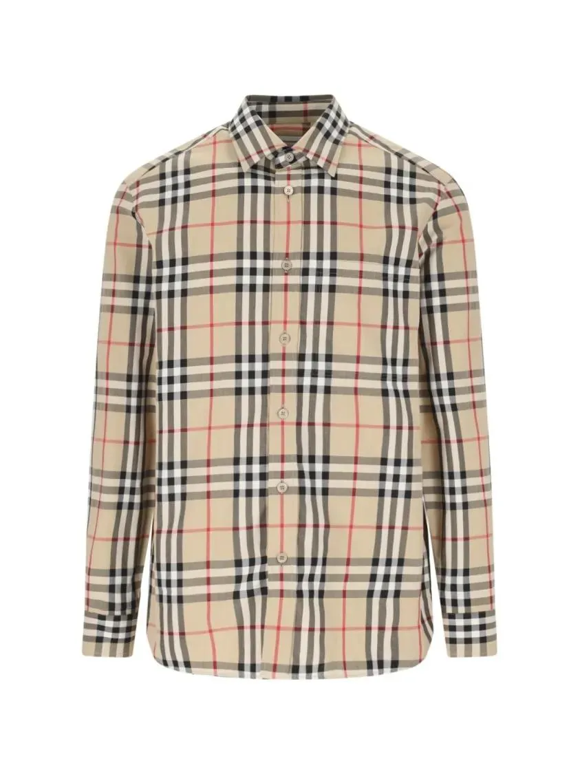 Burberry - "Check" Shirt With Pocket – Beige - Größe M - beige Burberry - "Check" Shirt With Pocket – Beige - Größe M - beige