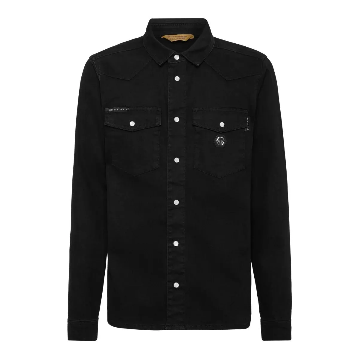 Philipp Plein - Denim Shirt Ls - Größe S - schwarz Philipp Plein - Denim Shirt Ls - Größe S - schwarz