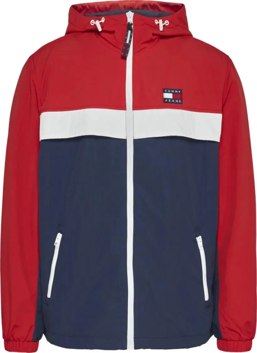 Tommy Jeans - Color-Blocked Tommy Jeans Casual Jacket - Größe S - rot Tommy Jeans - Color-Blocked Tommy Jeans Casual Jacket - Größe S - rot