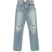 Agolde - Distressed Indigo Blue High-Waisted Kelly Jeans - Größe 27 - blau Agolde - Distressed Indigo Blue High-Waisted Kelly Jeans - Größe 27 - blau