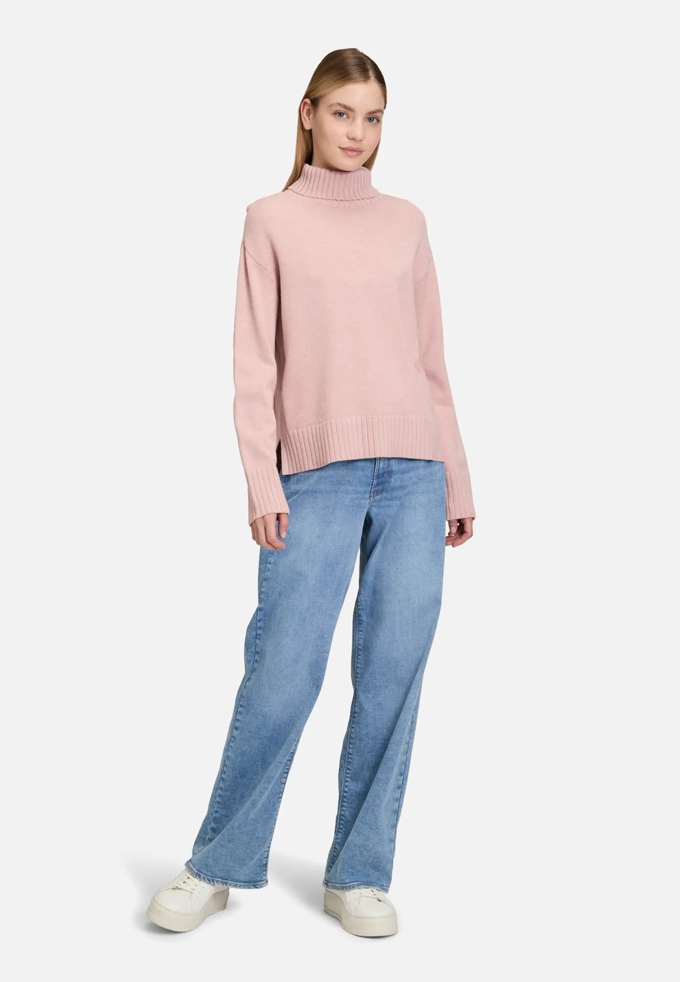 Feinstrickpullover mit hohem Kragen – Bild 2