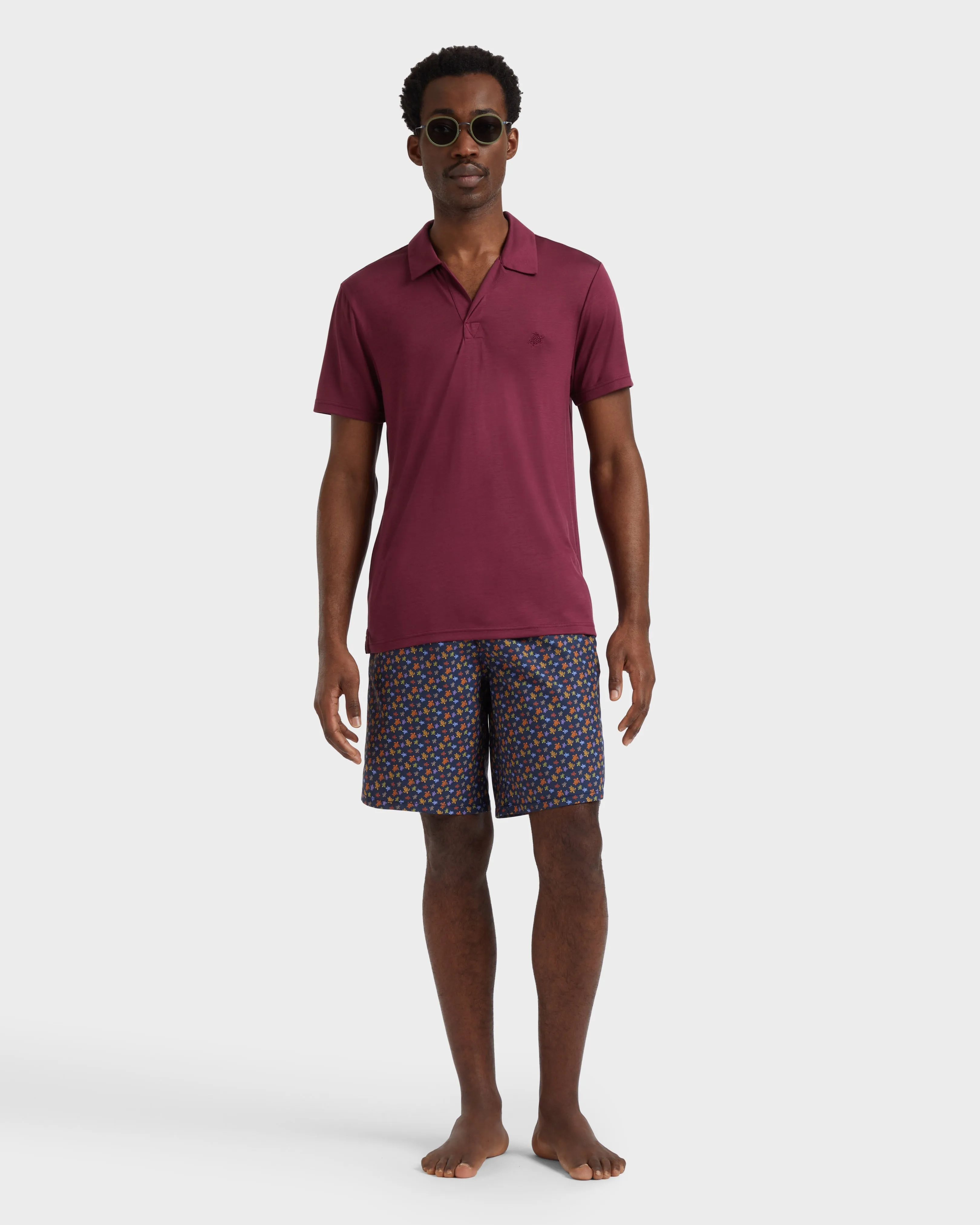 Vilebrequin - Einfarbiges Polohemd Aus Tencel Für Herren - Polohemd - Pirinol - Rot - Größe S – Bild 5