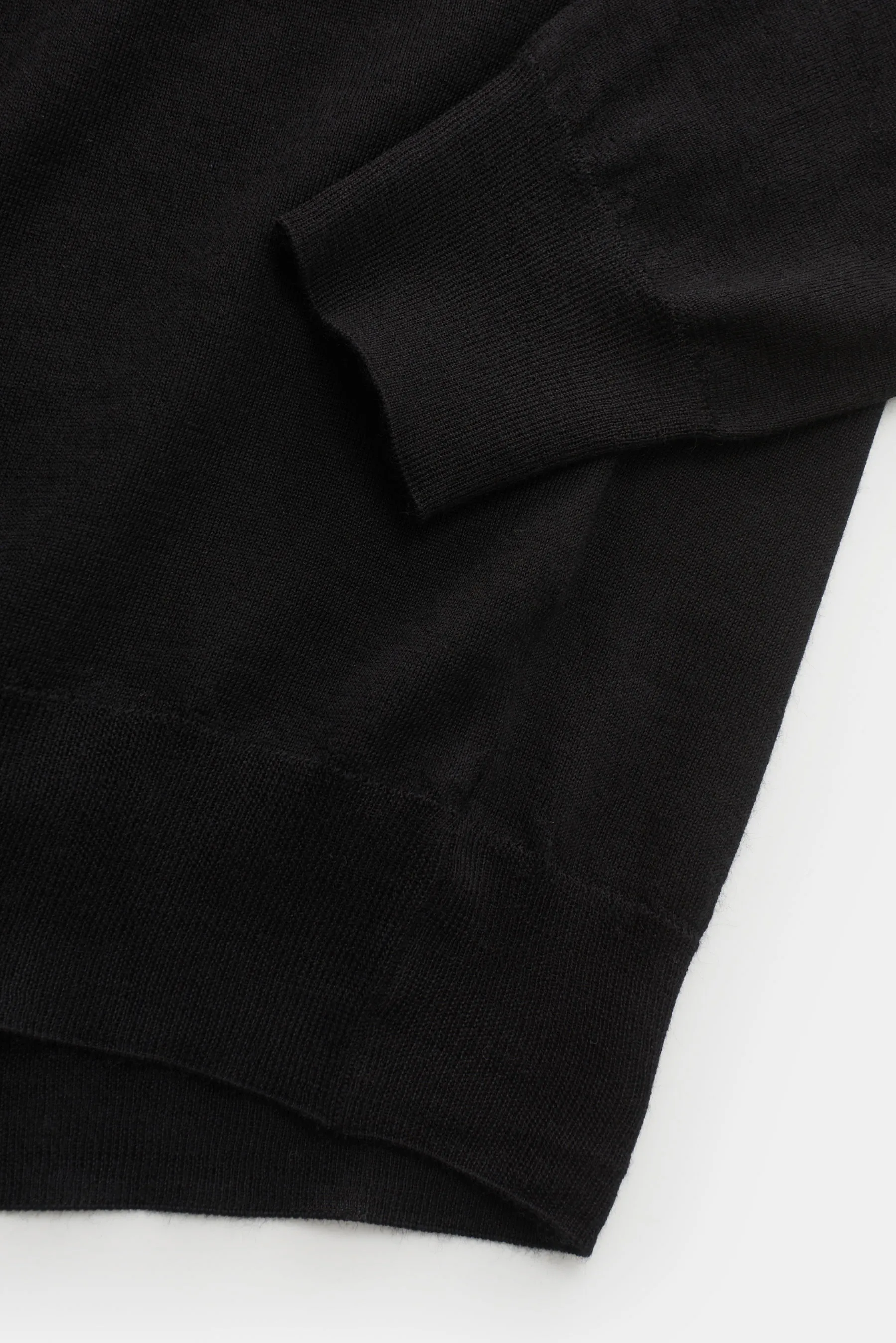 Fedeli - Herren - Cashmere-Seiden-Strickpolo 'Sportman' schwarz – Bild 3