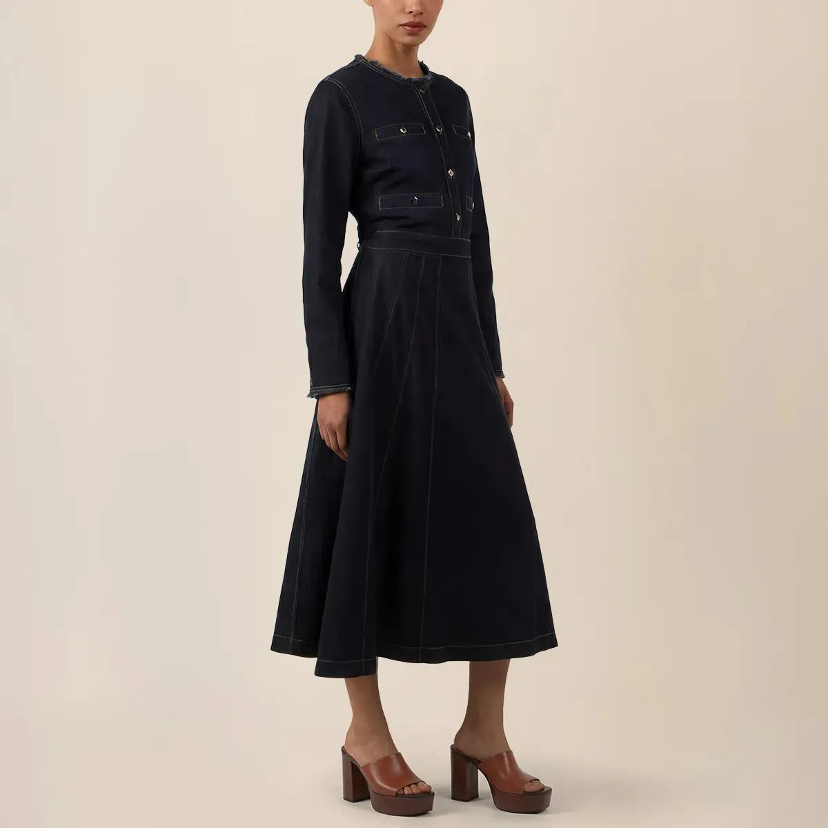 Apart - Maxi Jeans Rock - Größe 44 - blau – Bild 4