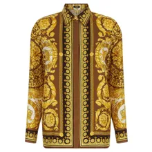 Versace - %27Barocco%27 Shirt - Größe 38 - braun Versace - %27Barocco%27 Shirt - Größe 38 - braun