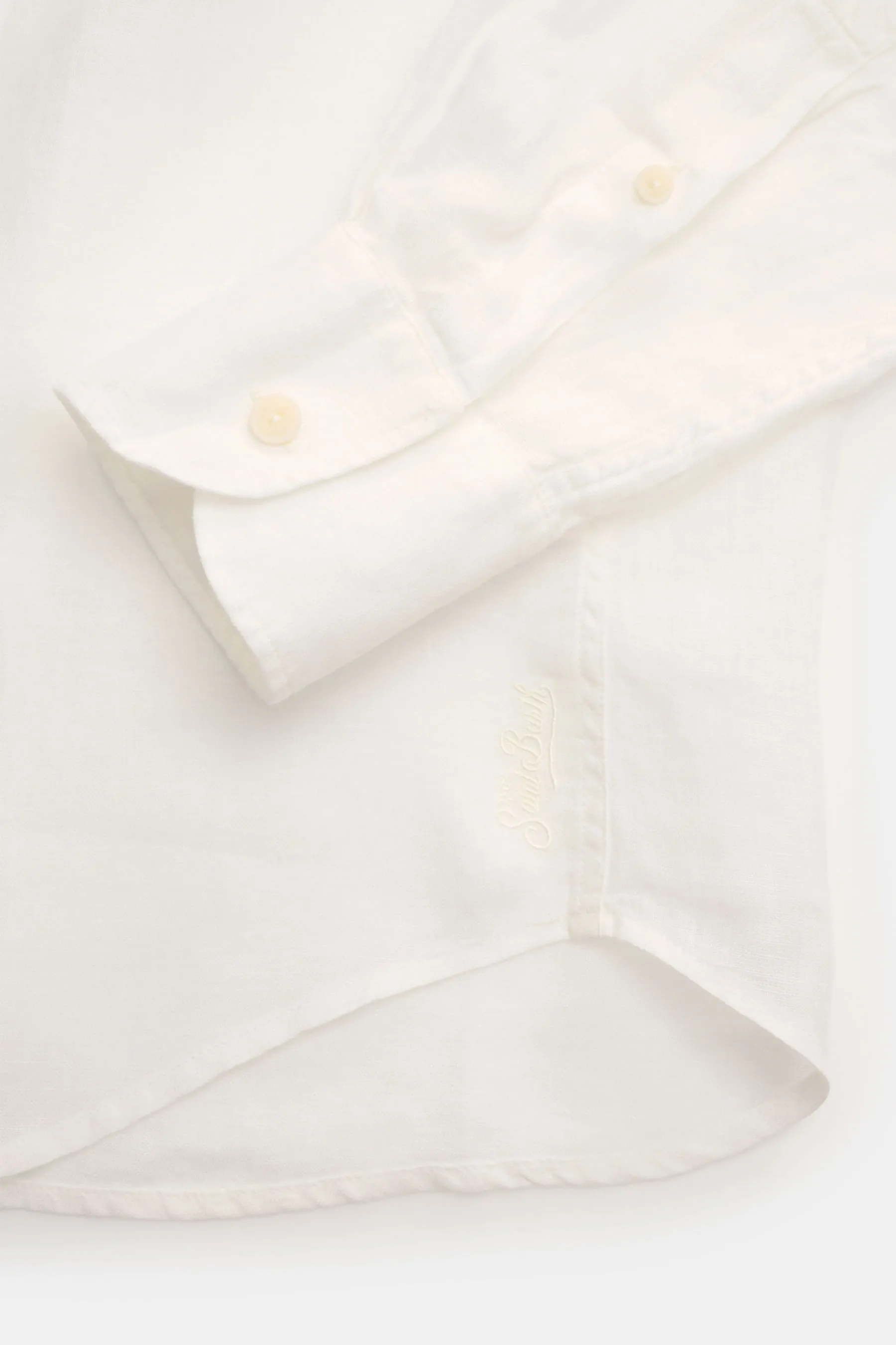 MC2 Saint Barth - Herren - Leinenhemd 'Pamplona' Haifisch-Kragen offwhite – Bild 3