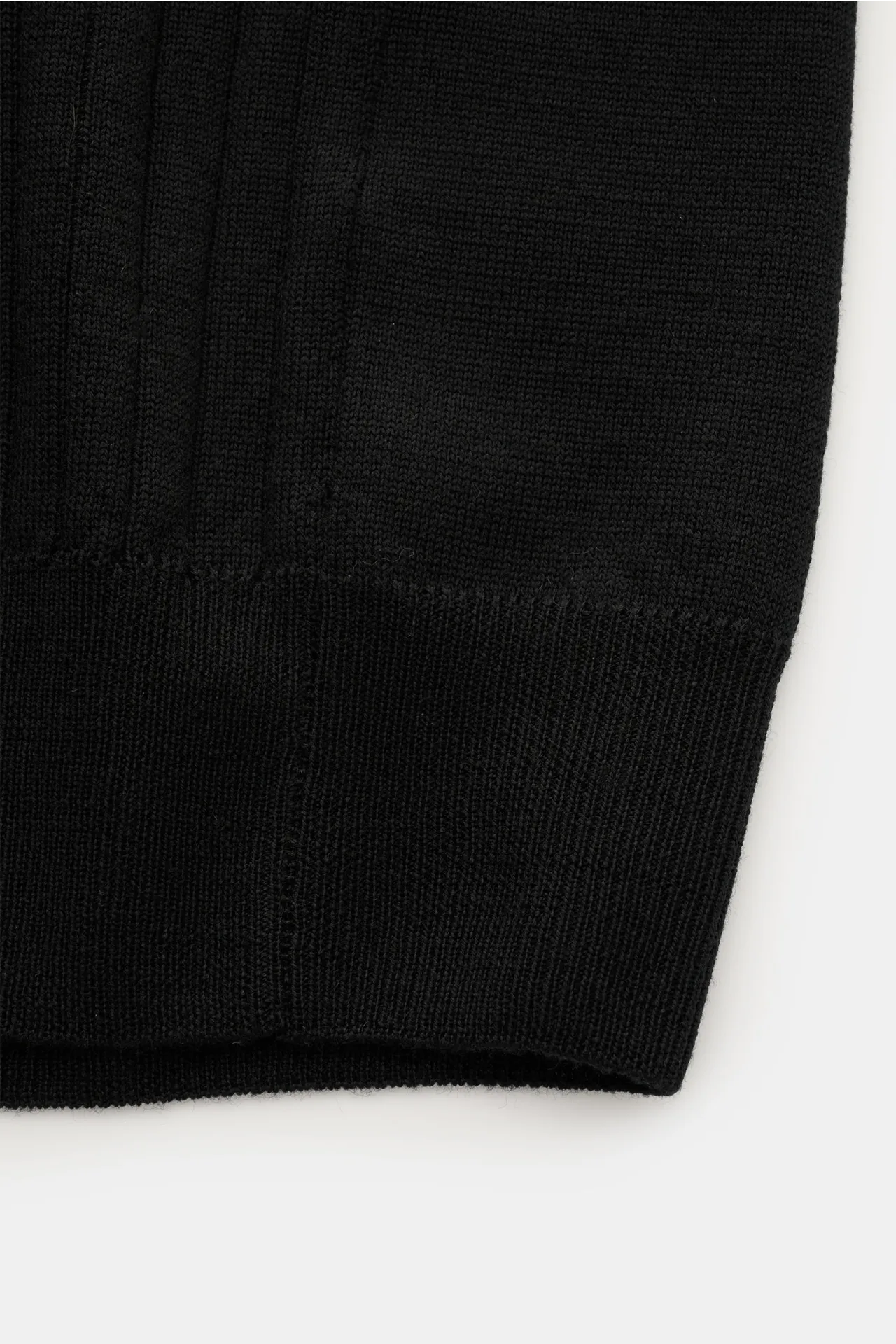 Aurélien - Herren - Merino Kurzarm-Strickpolo schwarz – Bild 3