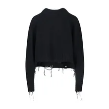 Low Classic - Damage Crop Sweater – Black - Größe M - schwarz Low Classic - Damage Crop Sweater – Black - Größe M - schwarz